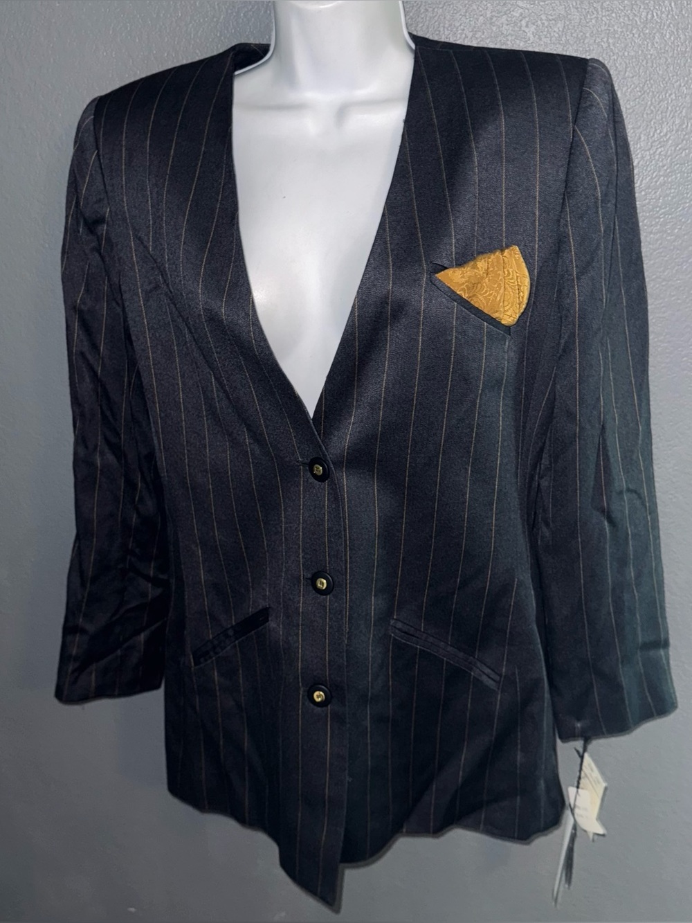 New w $175 Tags Dividends Blazer Gray Pin Stripe Jacket Womens Men’s 8